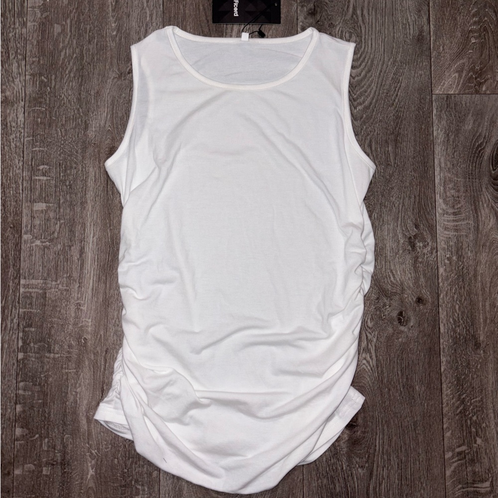 White Sleeveless Maternity Top